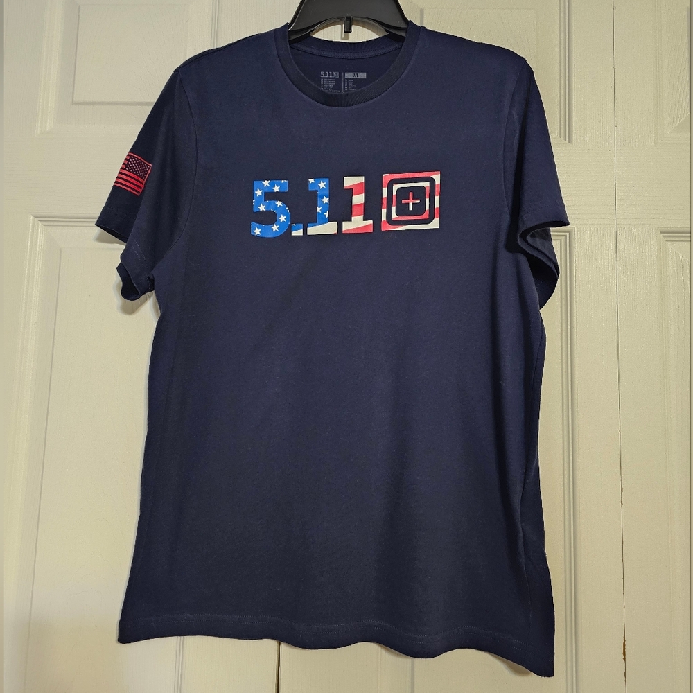 5.11 Tactical Americana Flag Graphic T-Shirt - Navy Blue - Size Medium
